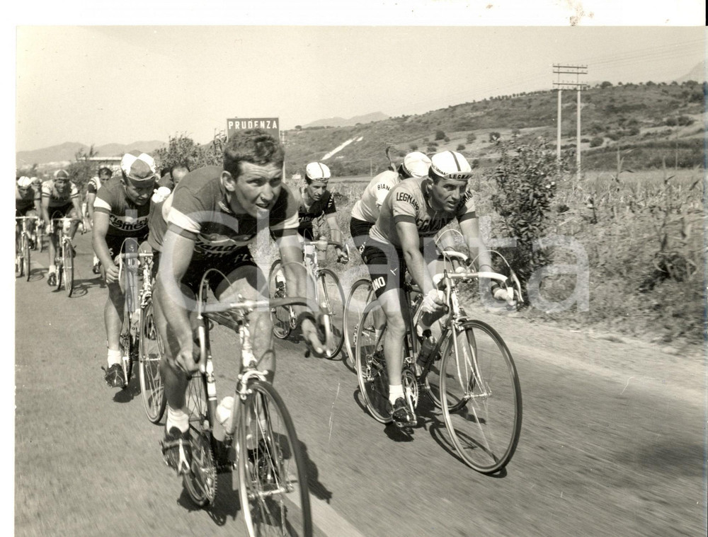 Fotografia d epoca originale 1965 CICLISMO GIRO D ITALIA PALERMO Ciclisti durante una fuga Foto 18x24 1