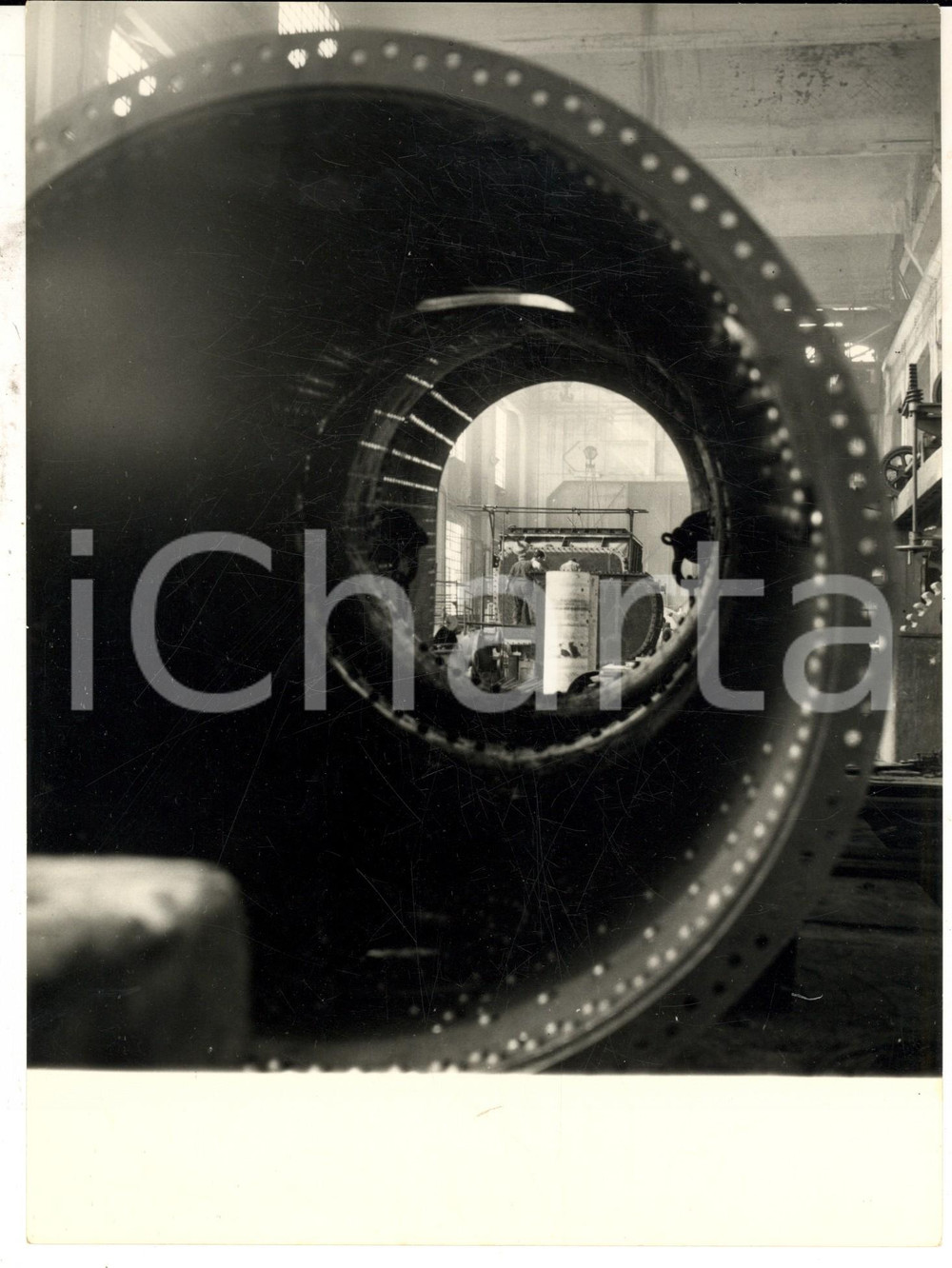 Fotografia d epoca originale 1956 GENOVA Cantieri ANSALDO Interno stabilimento meccanico Fotografia 18x24 1