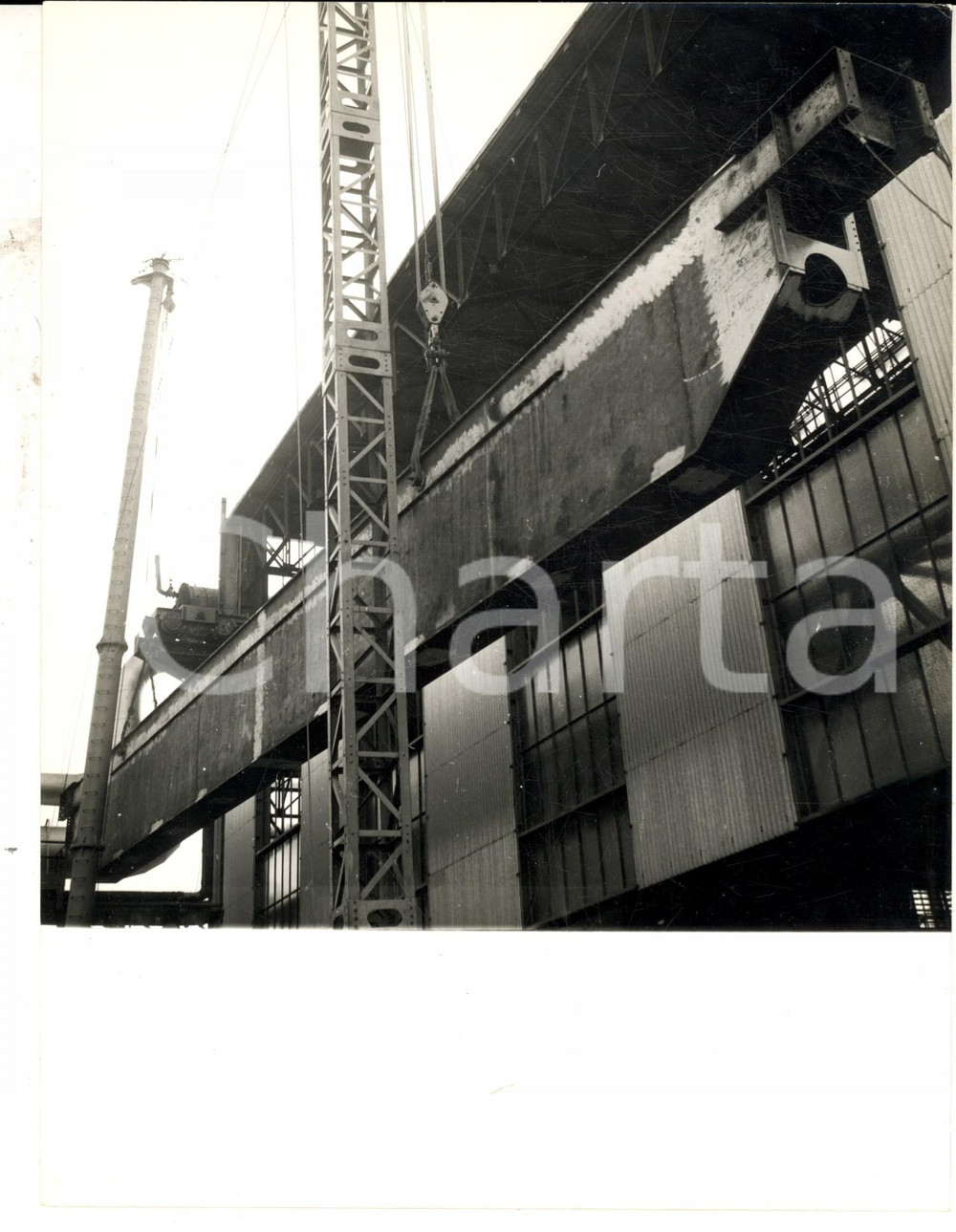 Fotografia d epoca originale 1956 GENOVA Cantieri ANSALDO  Veduta artistica dell esterno Foto 18x24 1