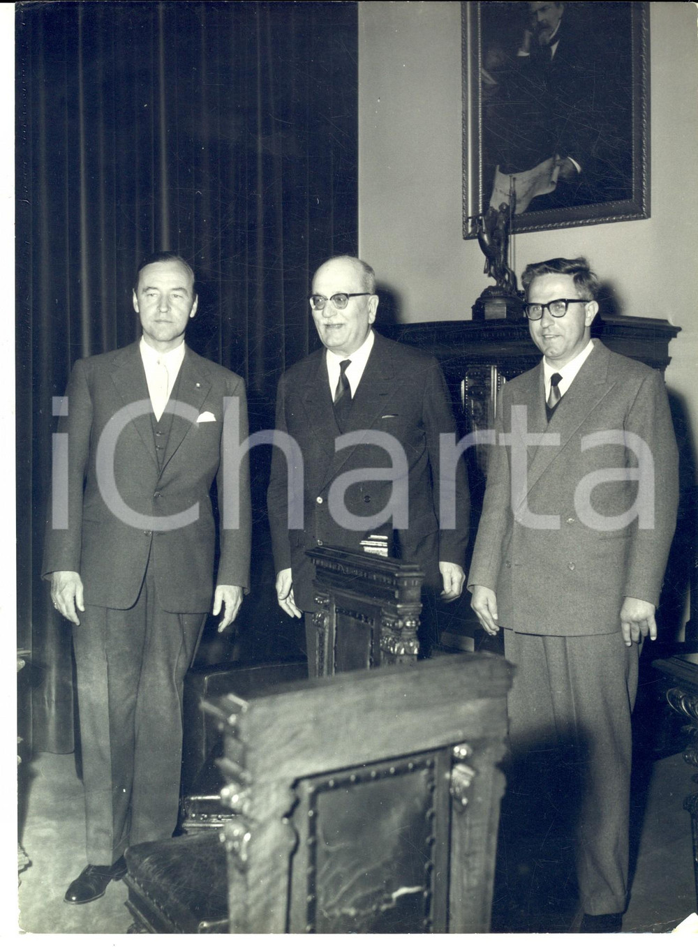 1958 GENOVA Visita dell'ambasciatore della Germania *Foto reportage 20x24  cm