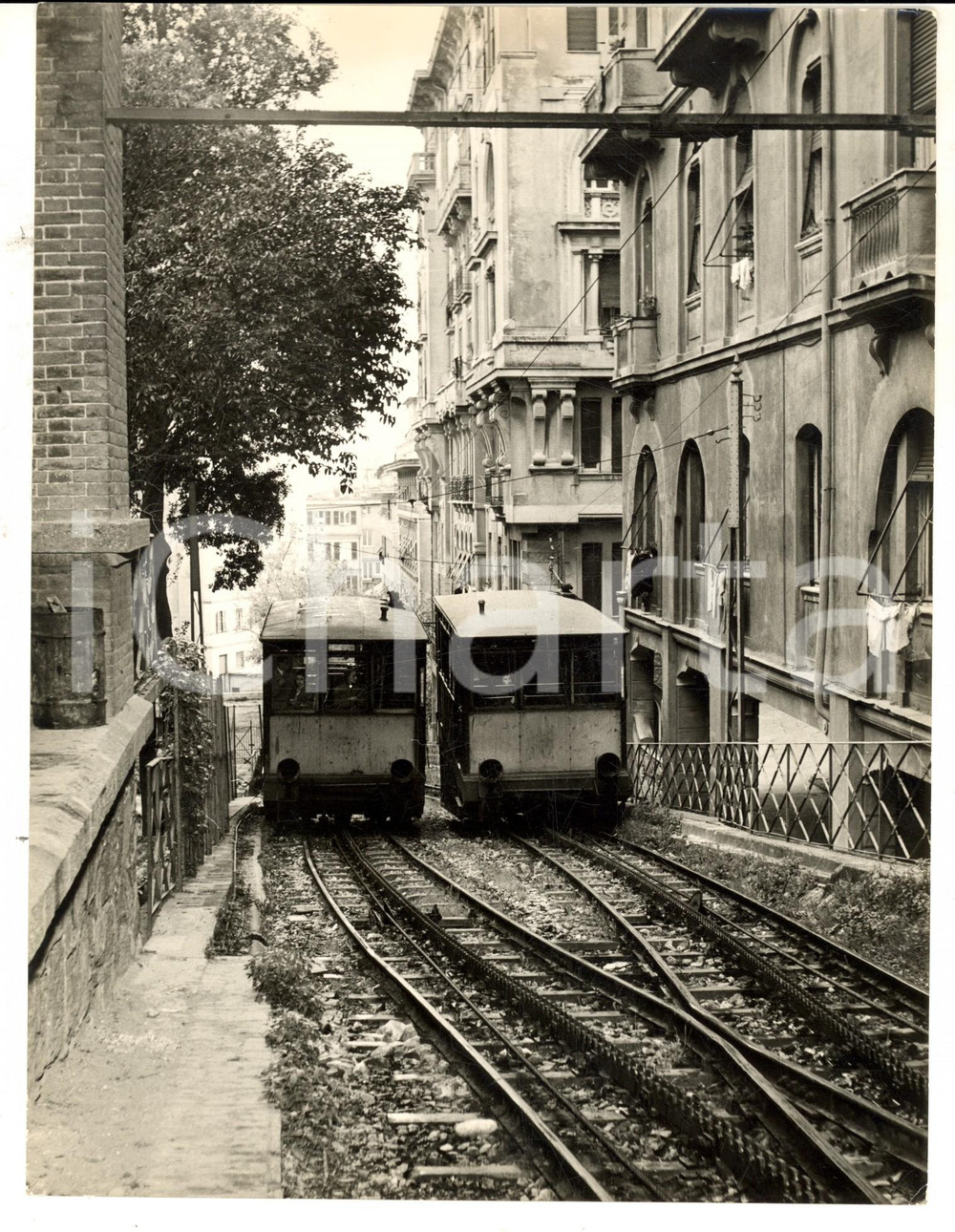 Fotografia d epoca originale 1960 ca GENOVA Veduta della funicolare di S. ANNA Foto ARTISTICA 20x24 cm 1
