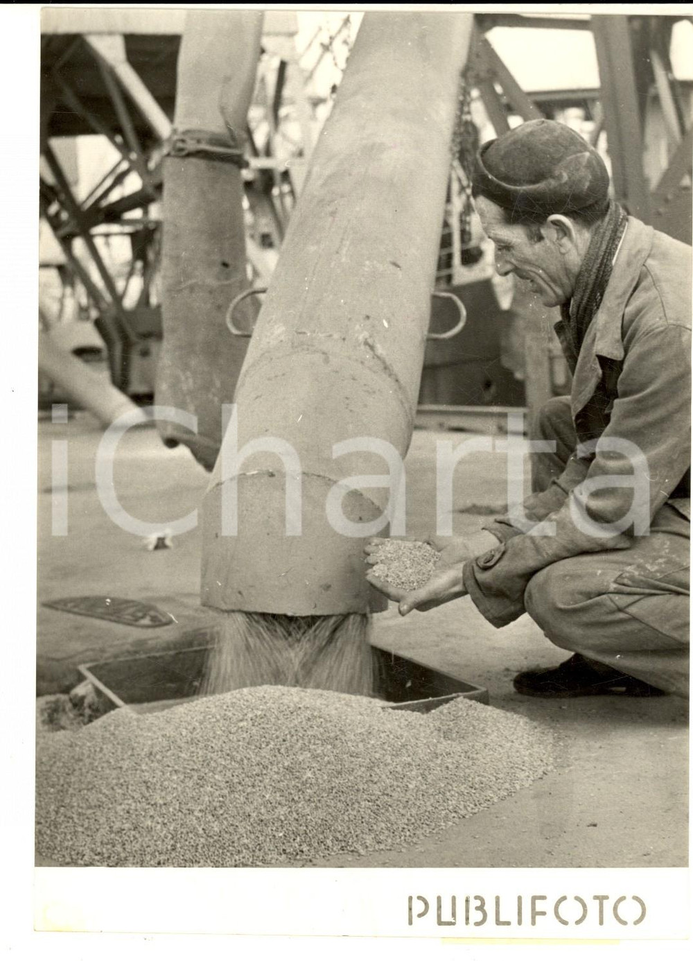 Fotografia d epoca originale 1955 ca NAPOLI Piroscafo ACHILLE della flotta LAURO porta grano Foto 13x18 cm 1