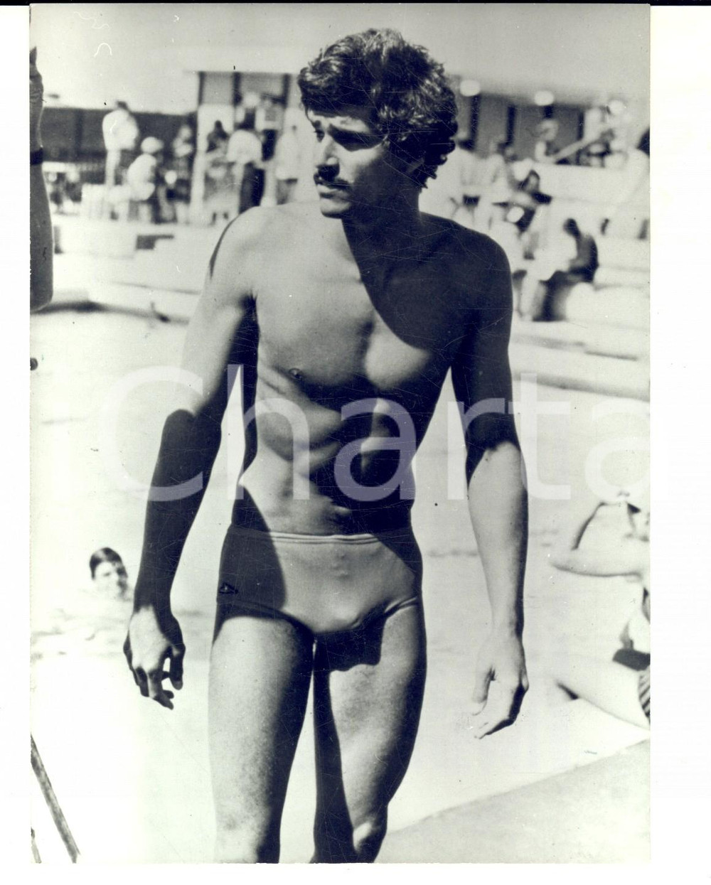 Fotografia d epoca originale 1972 OLIMPIADI MONACO DI BAVIERA NUOTO Il campione USA Mark SPITZ Fotografia 1