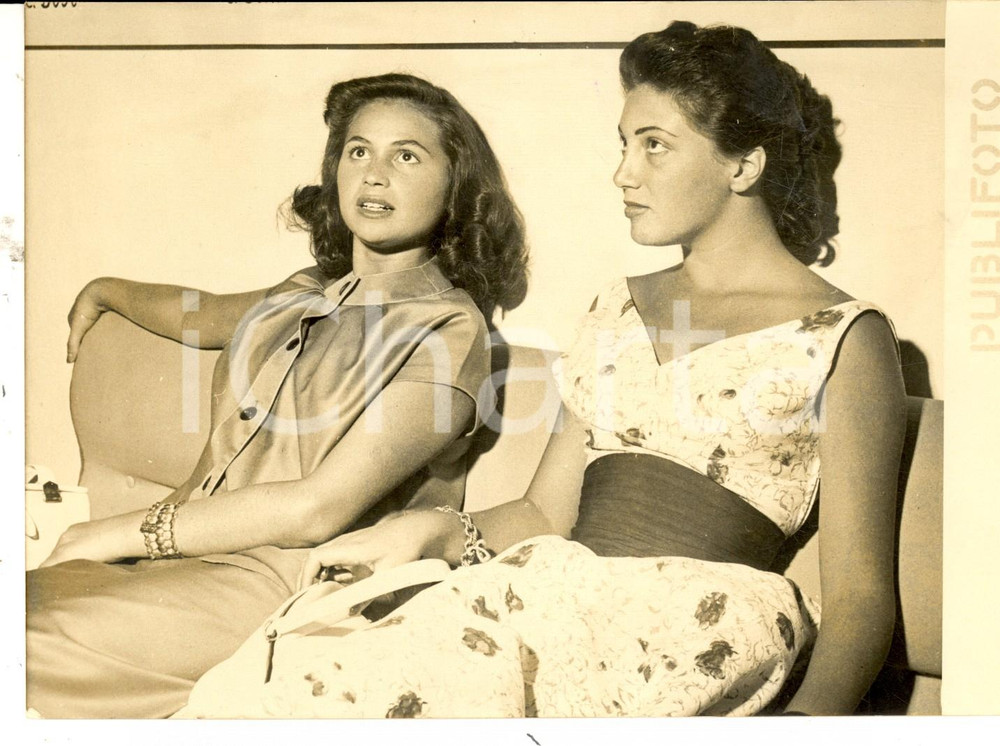 Fotografia d epoca originale 1954 ROMA Miss Italia Eugenia BONINO e Miss Cinema Wandisa GUIDI Foto 18x13 1