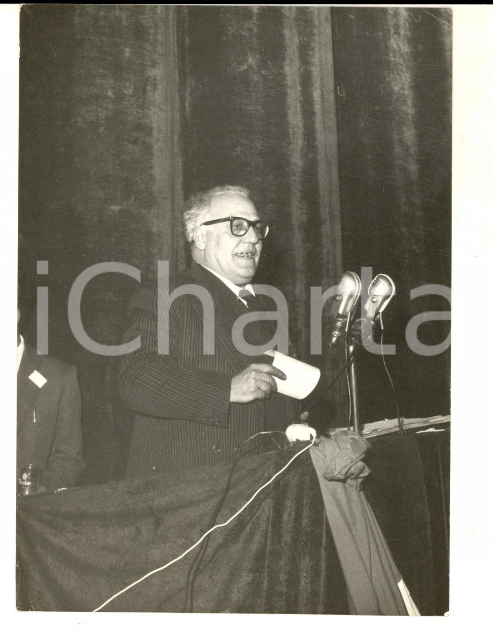 Fotografia d epoca originale 1970 ca PALERMO Ritratto del segretario del PCI Girolamo LI CAUSI Foto 13x18 1