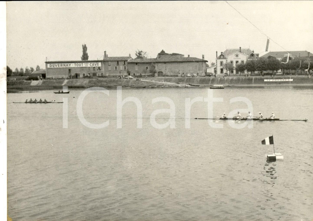 Fotografia d epoca originale 1959 MACON F Europei CANOTTAGGIO  DANIMARCA e FRANCIA a confronto Foto 20x15 1