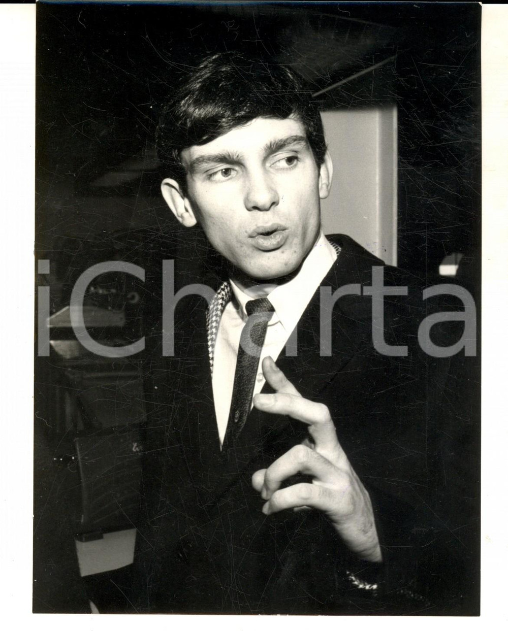 Fotografia d epoca originale 1963 MILANO LINATE Gene PITNEY partecipa alla Fiera dei sogni Foto 14x18 cm 1