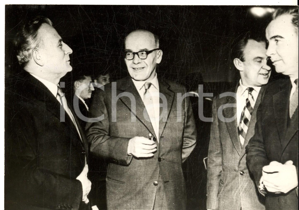 Fotografia d epoca originale 1959 MOSCA Antonin NOVOTNY e WÅ‚adysÅ‚aw GOMULKA al Congresso PCUS Foto 18x14 1
