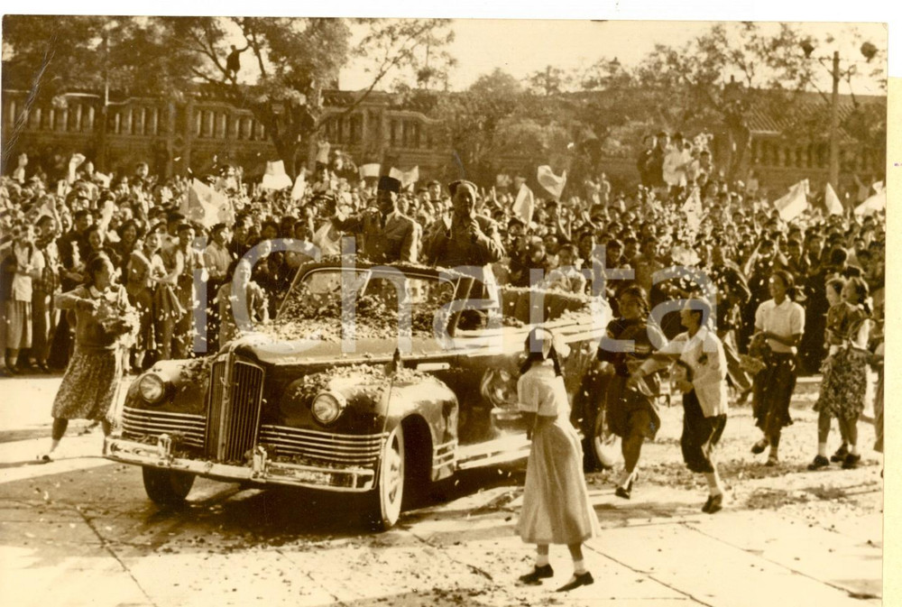 1959 PECHINO Mao TSE TUNG accompagna il presidente SUKARNO in visita *Foto 18x12