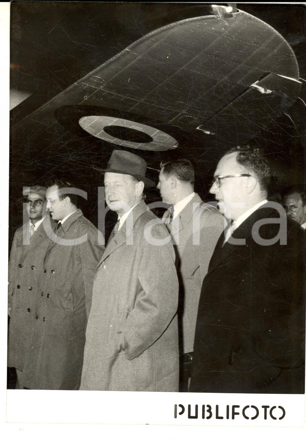 Fotografia d epoca originale 1956 NAPOLI Arrivo di Dag HAMMARSKJOLD segretario generale ONU Foto 14x18 1