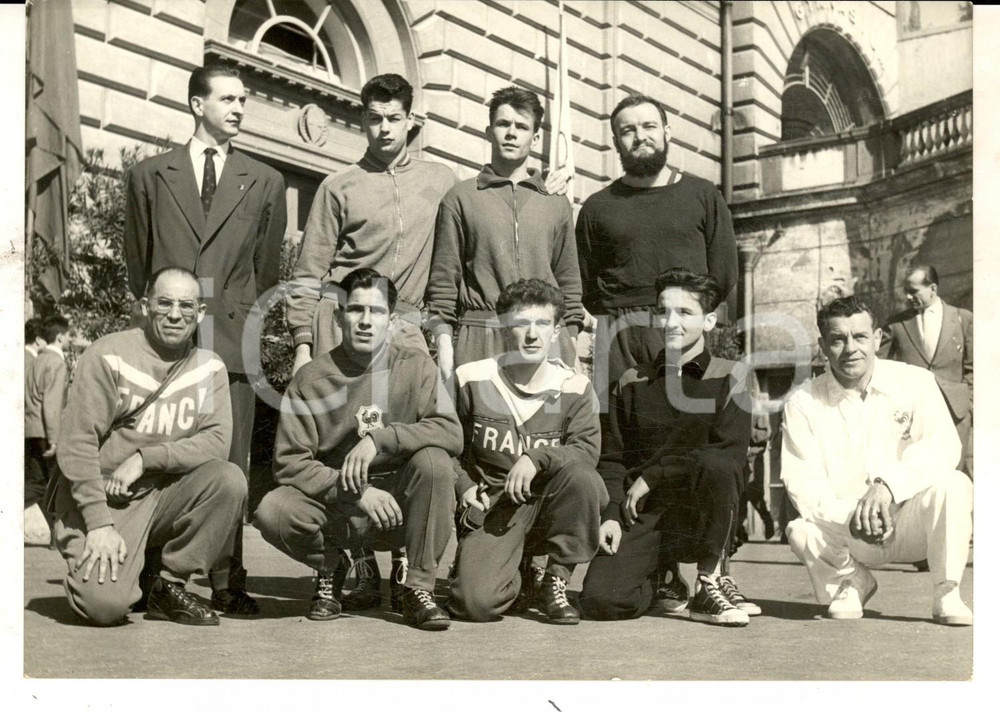 1953 NAPOLI Mondiali LOTTA GRECO-ROMANA La squadra francese *Foto 18x14