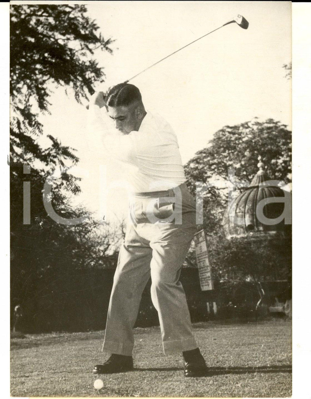 Fotografia d epoca originale 1960 NEW DELHI General Mohammed MURA golfing during an official visit Photo 1