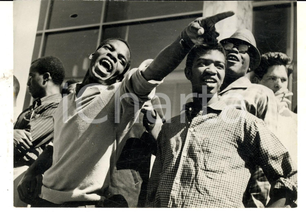 Fotografia d epoca originale 1971 SALISBURY ZIMBABWE Protesta degli studenti universitari neri Foto 18x13 1