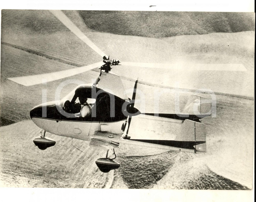 Fotografia d epoca originale 1969 USA Il mini elicottero con decollo verticale che va a 360 km/h Foto 18x13 1