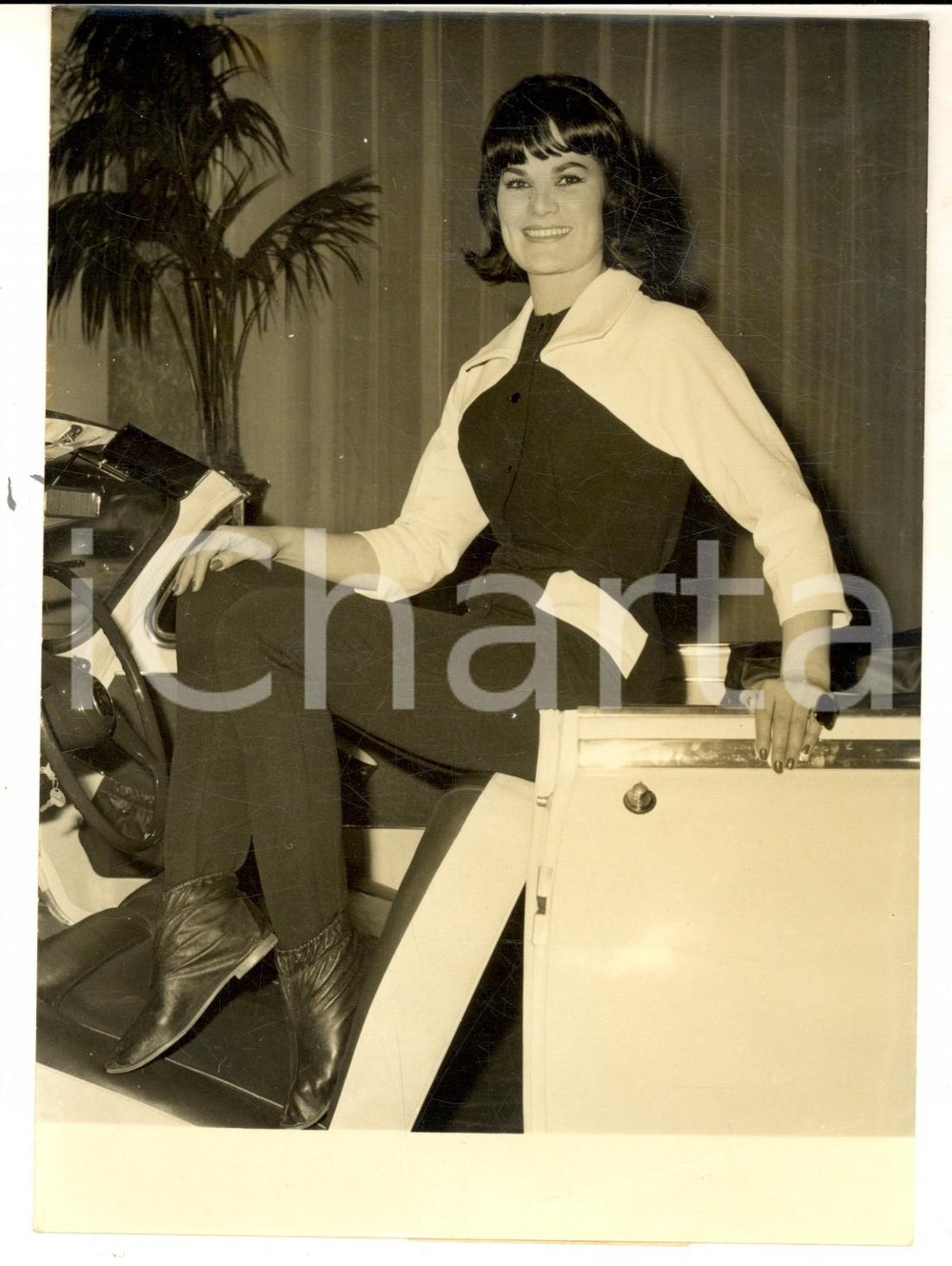 Fotografia d epoca originale 1961 PARIS MODE CrÃ©ation MEGEVEpour le ski  Henry OURS  Photo 14x18 1