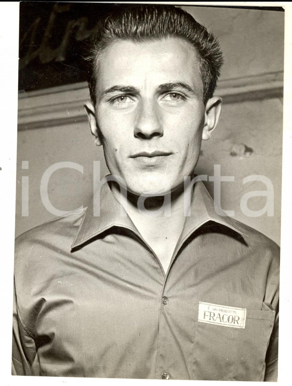 Fotografia d epoca originale 1960 ca CICLISMO Ritratto di Umberto PERUCH Foto 13x18 cm 1