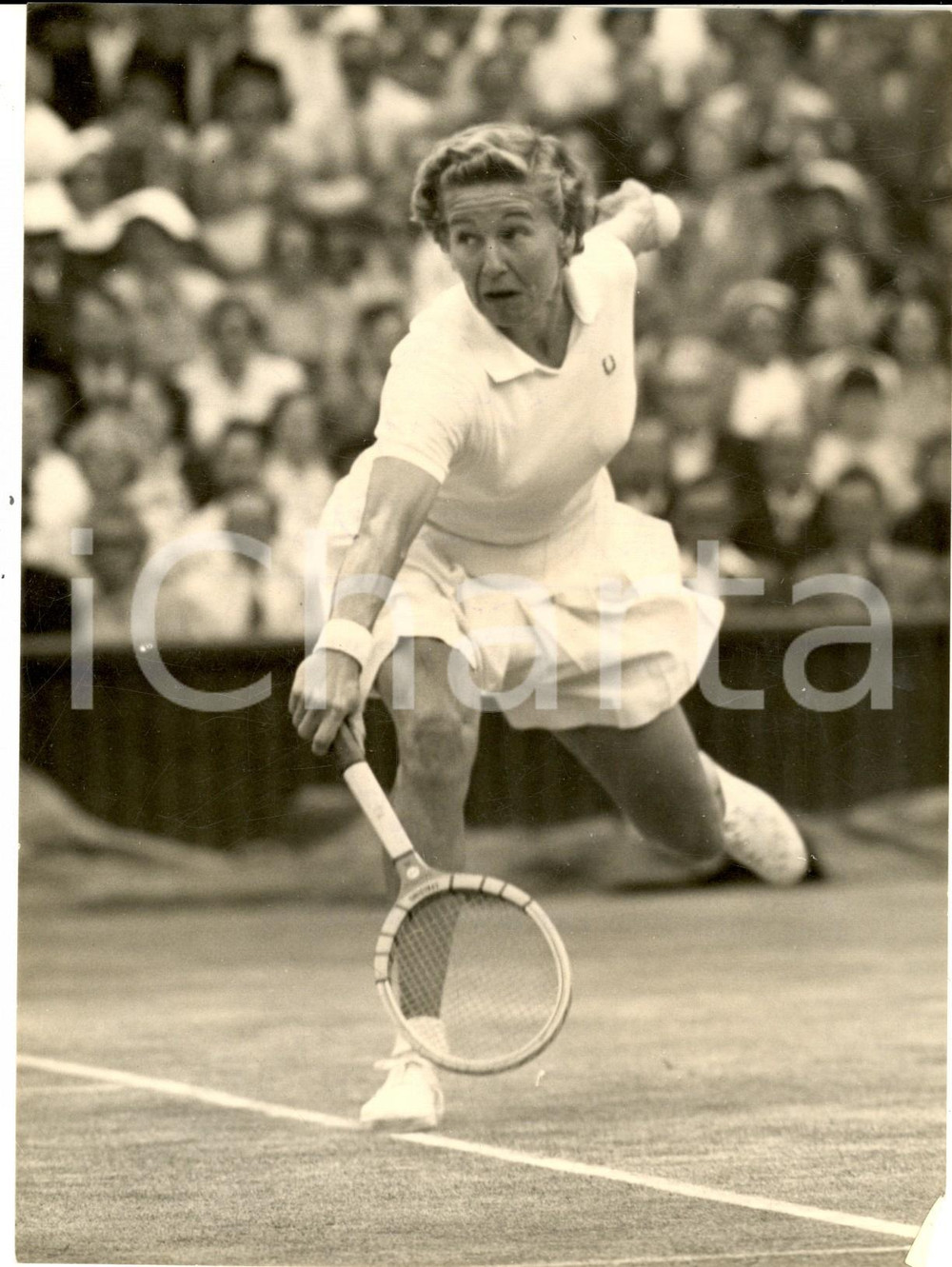 Fotografia d epoca originale 1955 TENNIS WIMBLEDON Louise BROUGH playing in semifinal Photo 15x20 cm 1