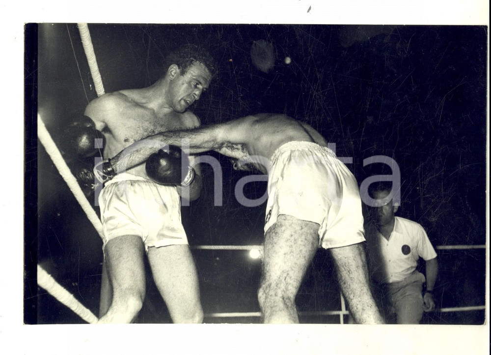 Fotografia d epoca originale 1960 ca GENOVA BOXE Incontro TISSELLI  NEGRELLE Fotografia 18x13 cm 1