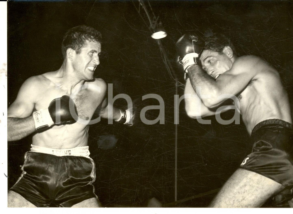 Fotografia d epoca originale 1960 ca FIRENZE BOXE Incontro BIANCHINI  TORTILLI Fotografia 18x13 cm 1