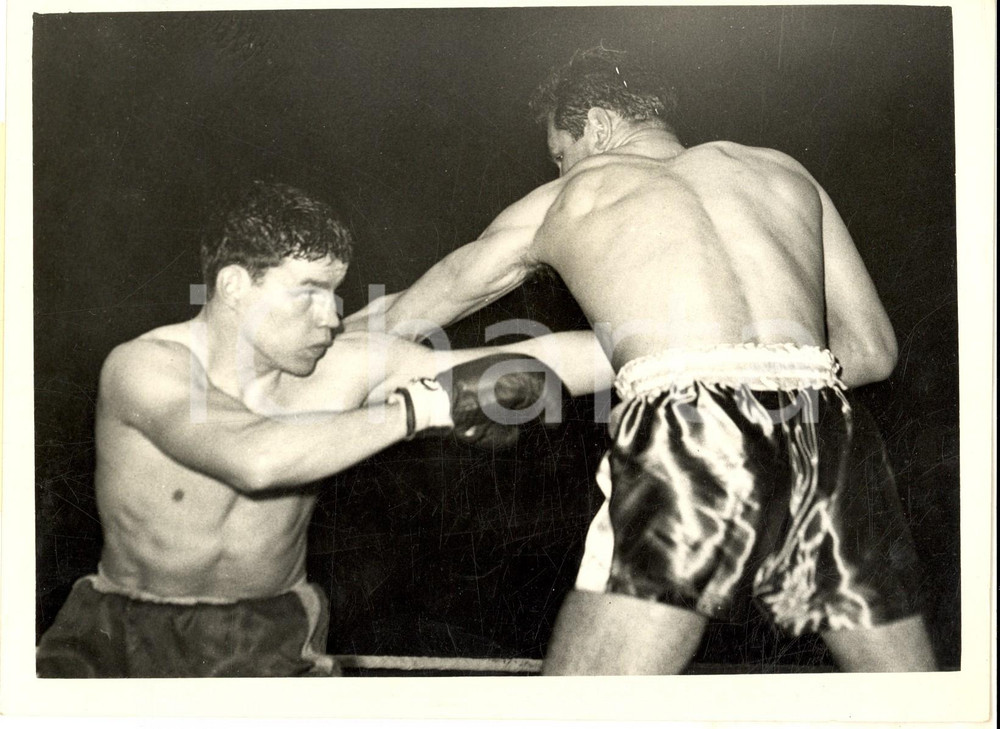 Fotografia d epoca originale 1961 LONDON EMPIRE POOL BOXE Terry DOWNES beats Willie GREEN Photo 20x16 cm 1