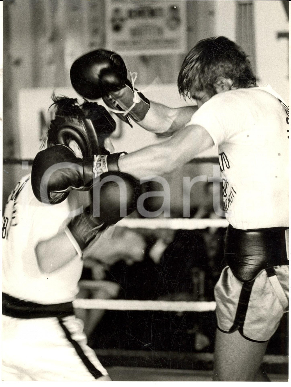 Fotografia d epoca originale 1967 NEW YORK BOXE Allenamento Nino BENVENUTI  Dante CANE  al VILLAGGIO ITALIA 1