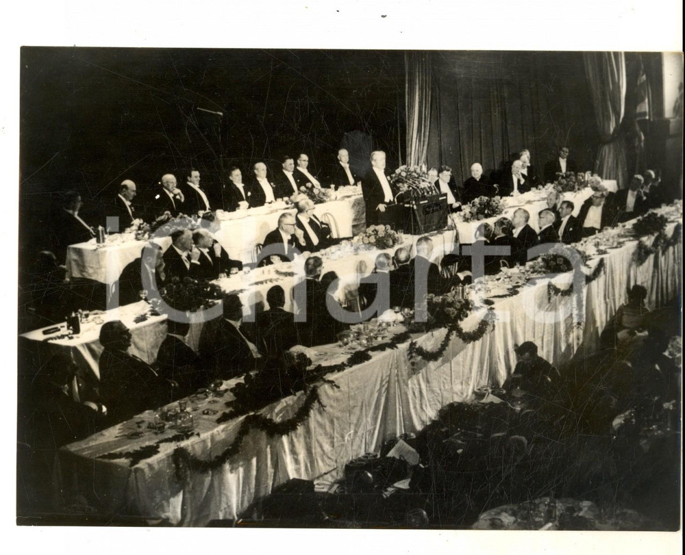 Fotografia d epoca originale 1962 NEW YORK Harold MacMILLAN al pranzo offerto dagli editori americani Foto 1