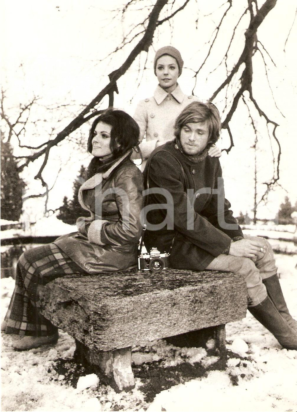 Fotografia d epoca originale 1969 STRESA Ray LOVELOCK Carole ANDRÃ‰ Helena RONEE sul set di Mario MONICELLI 1