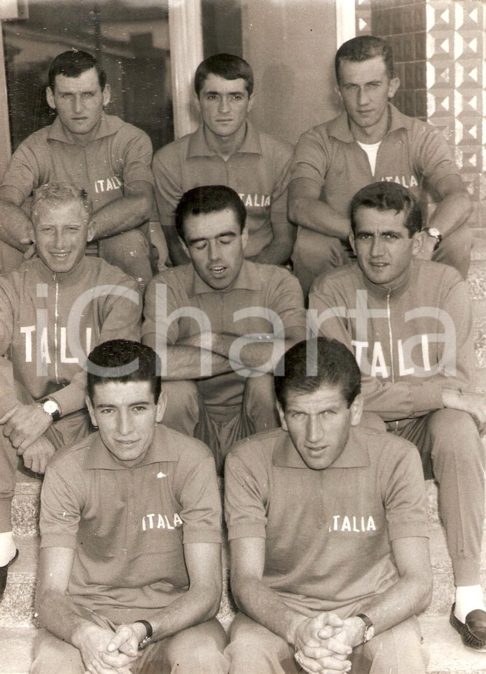 Fotografia d epoca originale 1965 CANONICA LAMBRO Squadra ciclismo per Mondiali SAN SEBASTIAN Gimondi MOTTA 1