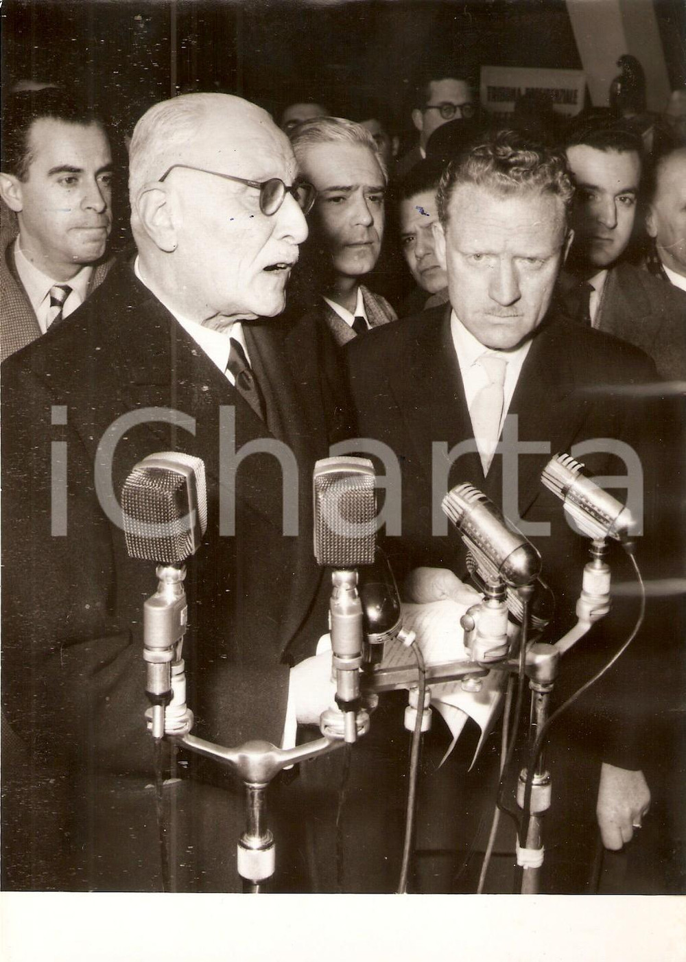 Fotografia d epoca originale 1959 MILANO Presidente Giovanni GRONCHI inaugura 34Â° Fiera Internazionale Foto 1