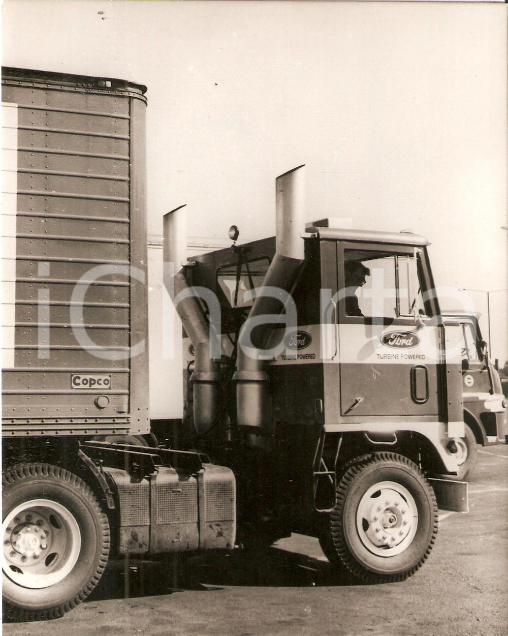 Fotografia d epoca originale 1970 ca USA  FORD Turbine powered Primo camion con motore a turbina a gas Foto 1