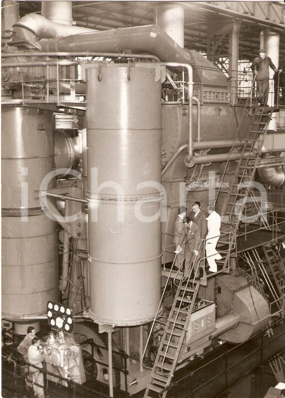 Fotografia d epoca originale 1959 TORINO FIAT Congresso Motore Diesel  Motore 909 S Achille LAURO Foto 1