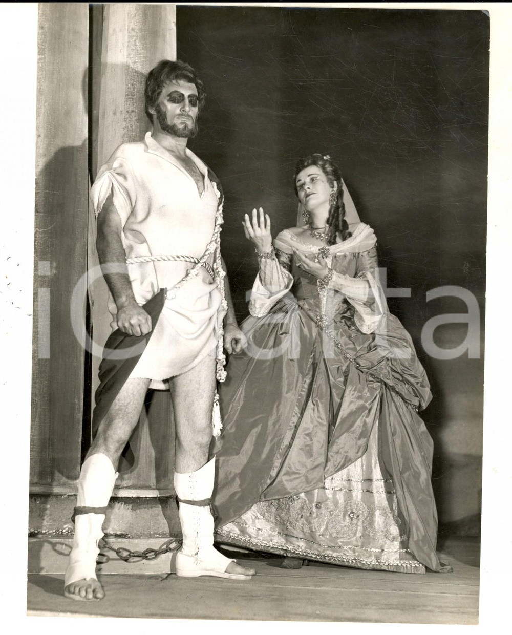 Fotografia d epoca originale 1958 LONDON ROYAL OPERA HOUSE Jon VICKERS Joan CARLYLE  Samson and Delilah 1