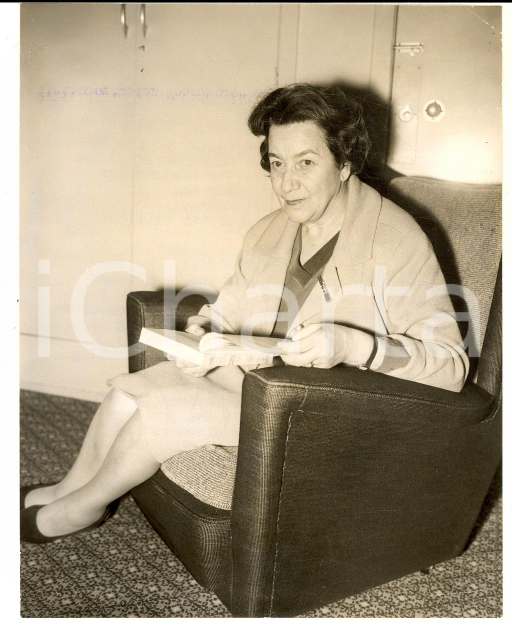 Fotografia d epoca originale 1959 LONDON Professor Anna ASLAN during a press conference about old age Photo 1