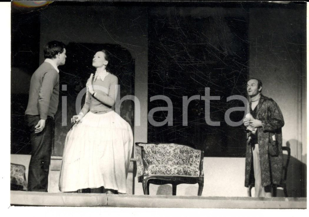 Fotografia d epoca originale 1973 GENOVA TEATRO La casa nova Eros PAGNI e Lina VOLONGHI Foto 13x10 1
