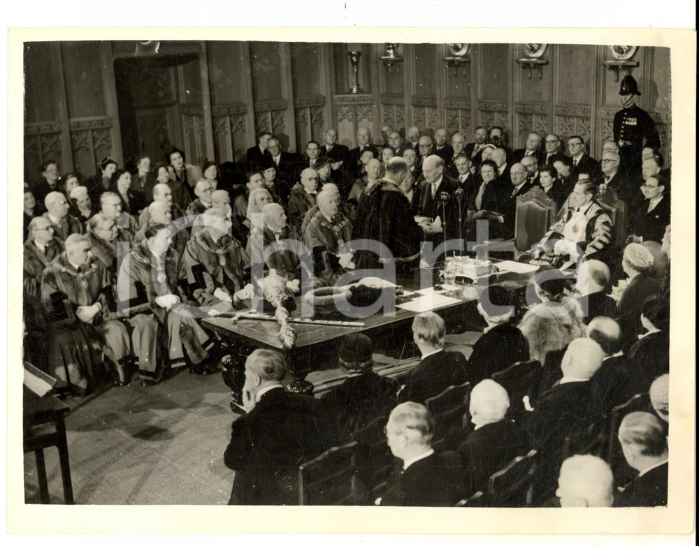 Fotografia d epoca originale 1953 LONDON Clement ATTLEE receives Honorary Freedom Photo 20x16 cm 1