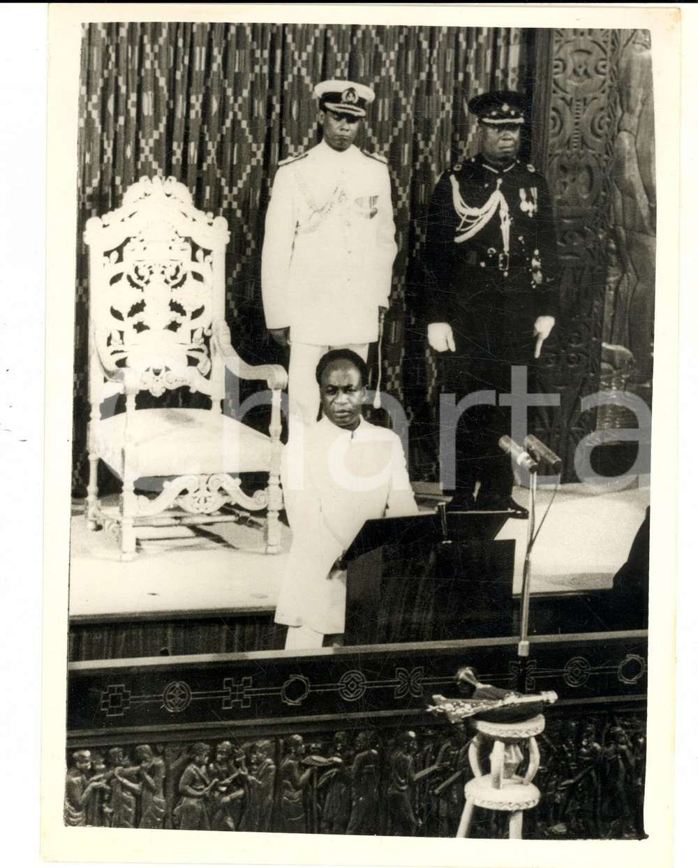 Fotografia d epoca originale 1962 ACCRA GHANA Kwame NKRUMAH declines life presidency Photo 16x20 cm 1