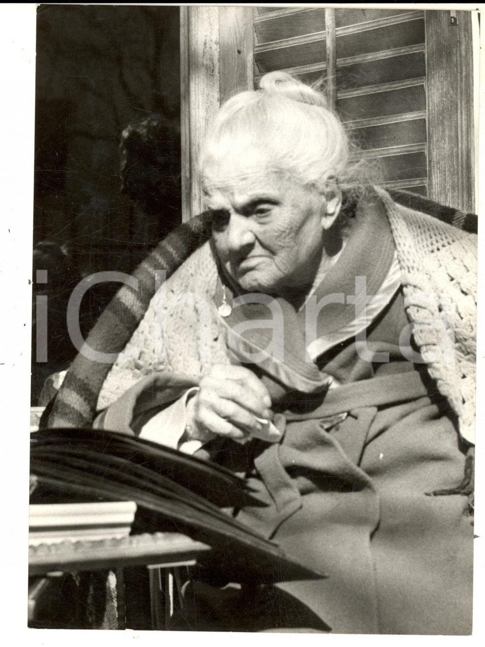 Fotografia d epoca originale 1955 ca PALERMO Ritratto di Girolama TRUPIANO vedova VENTIMIGLIA ultracentenaria 1