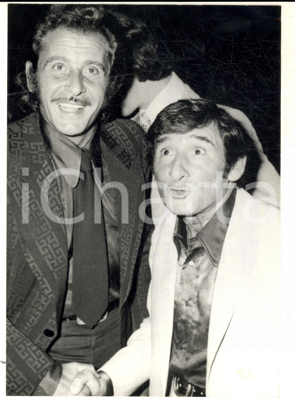 Fotografia d epoca originale 1970 ROMA Domenico MODUGNO e Renato RASCEL al lavoro insieme Foto DANNEGGIATA 1