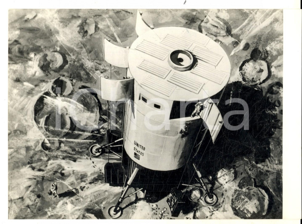 Fotografia d epoca originale 1970 GRUMMAN AIRCRAFT USA Il rimorchiatore spaziale dell avvenire Foto 13x18 1