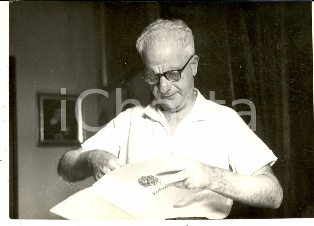 Fotografia d epoca originale 1960 ca PALERMO Barone Gabriele ORTOLANI BORDONARO vittima di un furto d arte 1