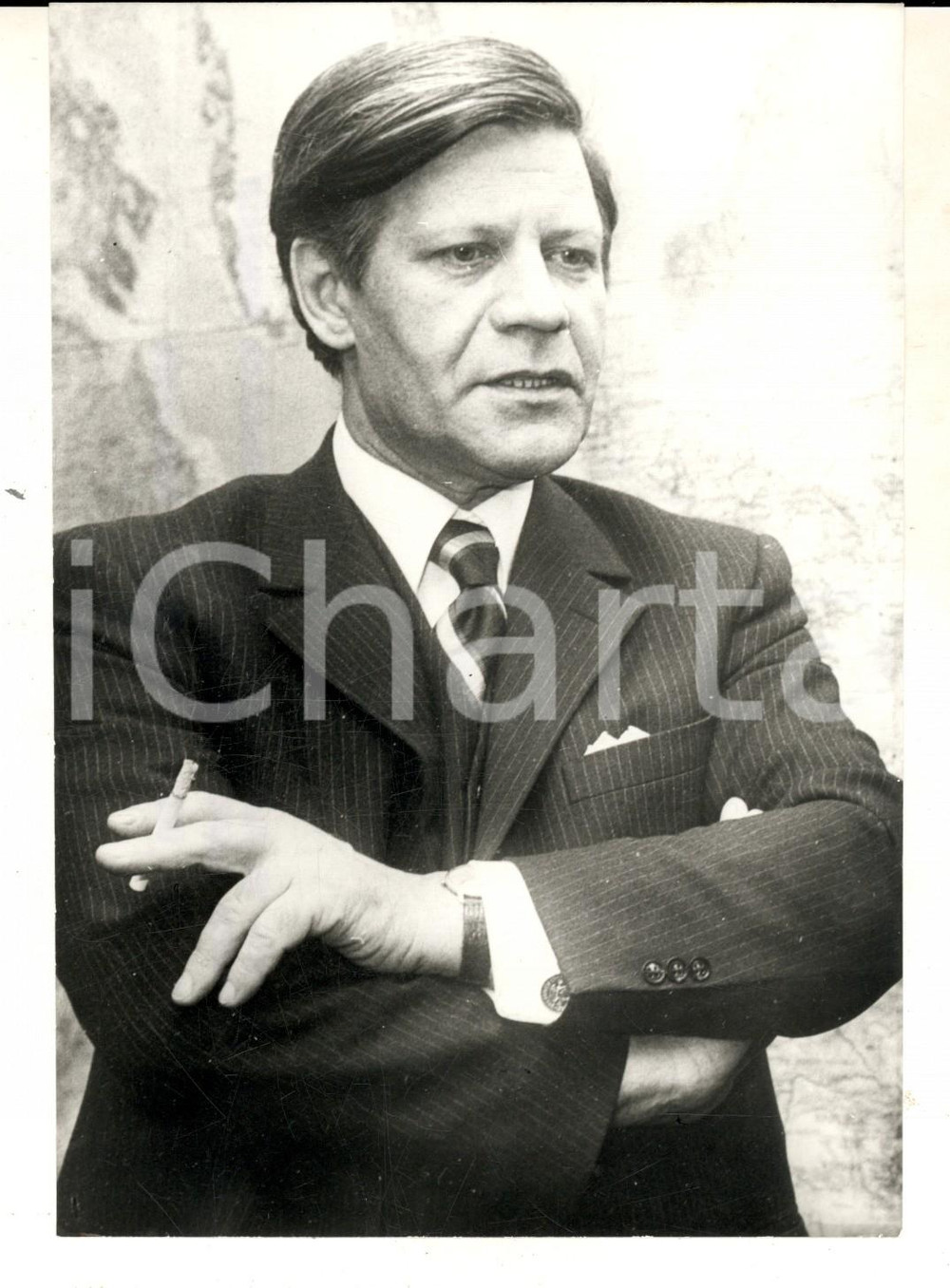 Fotografia d epoca originale 1974 BONN Ritratto di Helmut SCHMIDT cancelliere della RFT Fotografia 13x18 1