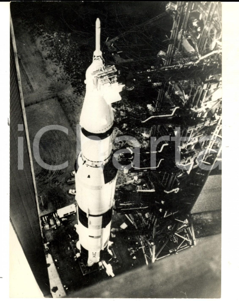 Fotografia d epoca originale 1969 KENNEDY SPACE CENTER FLORIDA Il razzo vettore dell APOLLO 14 sulla rampa 1