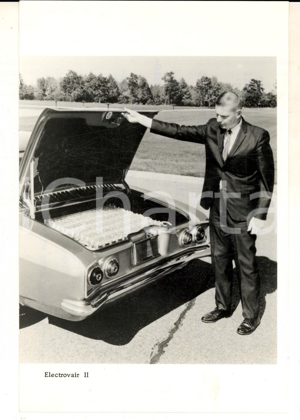 Fotografia d epoca originale 1966 USA Presentazione della ELECTROVAIR II automobile antismog Foto 14x18 1