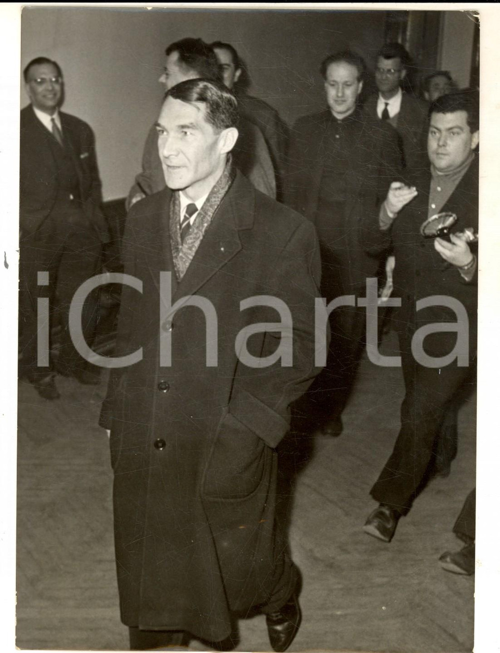 Fotografia d epoca originale 1959 PARIS Affaire LACAZE  TÃ©moin Camille RAYON au procÃ¨s Photo 14x18 cm 1