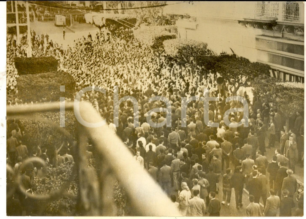 Fotografia d epoca originale 1960 ALGER Avenue PASTEUR  Manifestation contre le rappel du gÃ©nÃ©ral MASSU 1