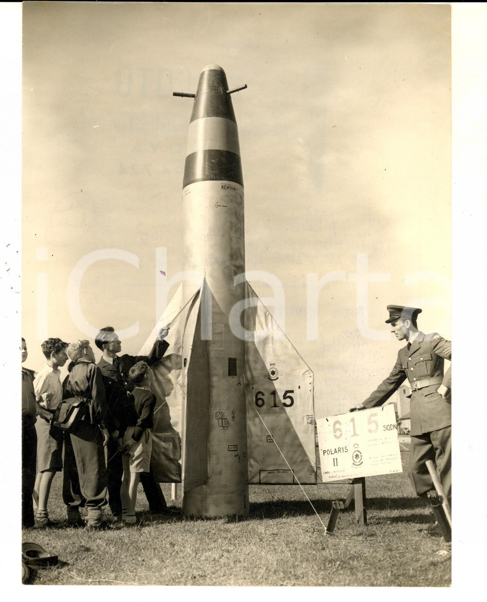 Fotografia d epoca originale 1955 BIGGIN HILL Guided missile exhibition for Battle of Britain celebrations 1