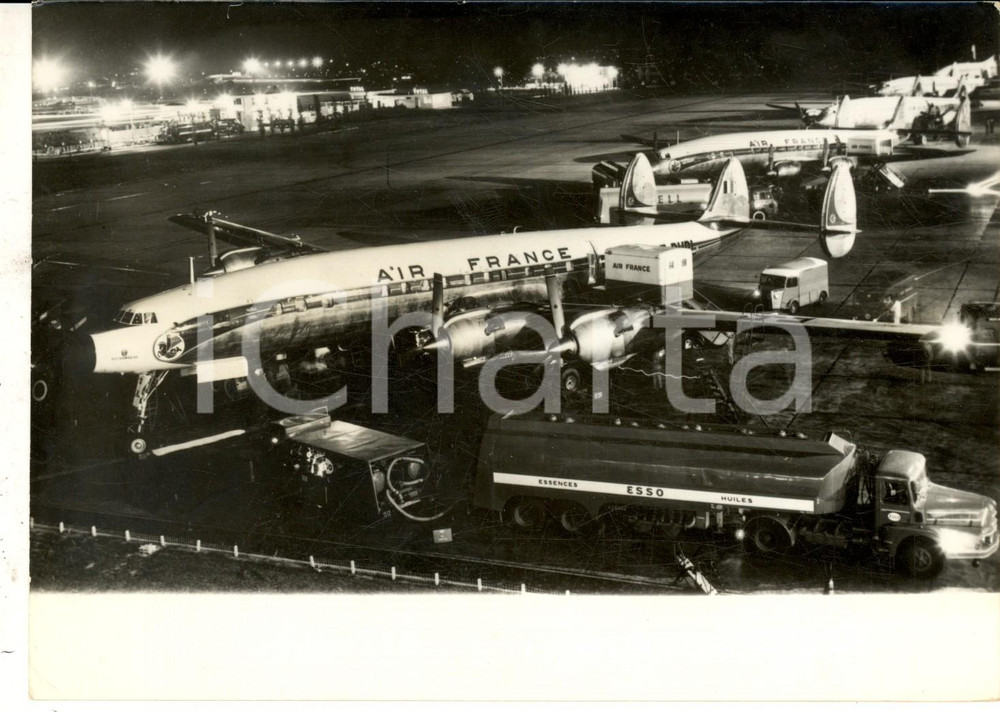 Fotografia d epoca originale 1957 PARIS ORLY Starliner AIR FRANCE avant le premier service luxe pour NEW YORK 1
