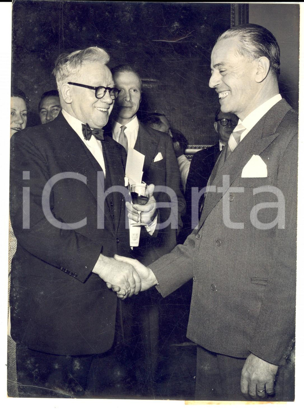 Fotografia d epoca originale 1955 ROMA Herbert MORRISON tiene conferenza sulla democrazia britannica 1