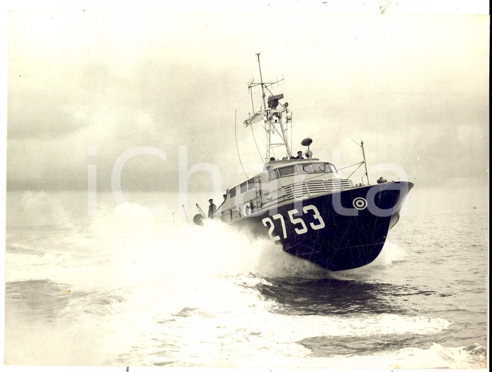 Fotografia d epoca originale 1956 ROYAL AIR FORCE The new little navy for sea rescue Photo 18x14 cm 1