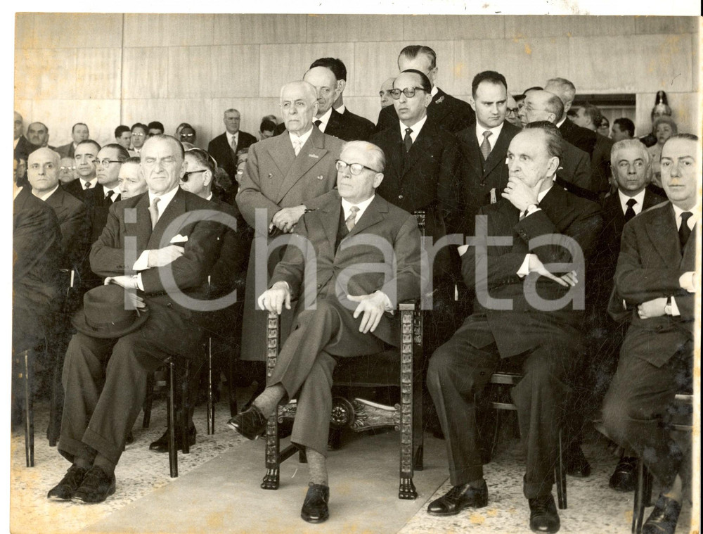 Fotografia d epoca originale 1959 MILANO Presidente Giovanni GRONCHI inaugura 37 Fiera Campionaria Foto 1
